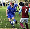 IN-FORM: Ash Simpson (centre) played well for Diggle against Lepton Highlanders. 