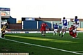 OFF we go: James Wesolowski (right) fires Athletic in front against Wycombe Wanderers on Saturday. 