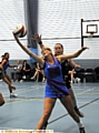 REACH OUT: Oldham’s Krista Enziano attempts to gain possession. 