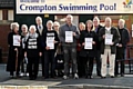 MAKING a stand . . . Councillor Mark Alcock (centre) with other councillors and friends ready to hand out leaflets in a bid to help save the baths. 
