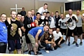 GALLANT . . . the charity boxers who raised money for Christie’s at the Holy Family Church in Failsworth 
