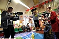 WALKING the plank: youngsters at the nursery join in a “Children in Need” stunt with the BBC. 
