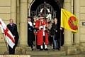 Chadderton tTowncryer Reg Lord reads the Lancashire proclamation 