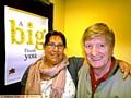 FAREWELL and thanks: Julie Peters with “fabulous” volunteer Frank Dobson 