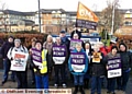 WALKOUT: pickets outside The Royal Oldham Hospital. 
