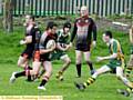 ON THE MOVE . . . Hollinwood's Warren Taylor breaks during the Pennine League Division Five victory over Guiseley, in which he scored two tries. 