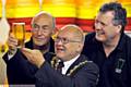 THE Mayor with head brewer Peter Percival (left) and MD Tony Harratt. 
