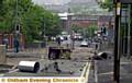 SCENE of destruction . . . Glodwick Road 
