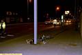 ROAD block... police close Broadway, Chadderton, last night at the scene of the accident 
