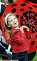 PREPARED... thankfully Gabriella Leadbeater (2) didn’t need her bright red umbrella. 
