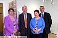 OFFICIAL visit . . . Shauna Dixon, chief executive of NHS Oldham, left, with health minister Lord Howe, patient Jacqueline Buckley and Dr Alan Nye 