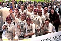 PARTY TIME: Woodhouses celebrate their Persimmon Village Cup final victory at Lord’s. 

