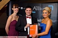 Craig Dean with his wife Vivienne and Michelle Geoghegan of Greater Manchester Chamber 
