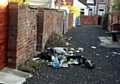 Waste left outside Sherie Moran’s address on Dalton Street, Failsworth. 
