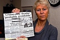 MEMORIES . . . Sheila Antrobus with a cutting from the Chronicle telling of her dramatic escape from the Jupiter 

