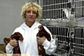 HELPING out . . . Mandy Tierney at the RSPCA in Oldham