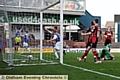 back of the net . . . Chris Taylor (centre) turns away to celebrate after putting Athletic in front against Bournemouth. 