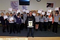 UP for the count: some of the candidates with Mohammed Adil from Oldham Integrated Youth Services holding the ballot box 

