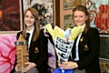 BEST foot forward: Lucianna Jefferies (left) and Lauren Marson with their display models 