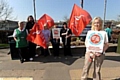 Unite’s protest outside the Royal Oldham Hospital 