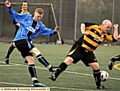 WORTH A GO: Rob Flynn (left), of Heyside, tries a shot during the Huddersfield and District League Division Two clash with Scholes. 