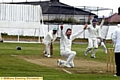 NOT THIS TIME . . . Oldham's batsman Nadeem Hussain survives an appeal from Nordens bowler Micheal Price. 