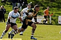 POWER PLAY . . . Jordan Hanley makes a break for St Anne’s against Hunslet Warriors. 
