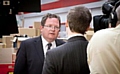 IN the spotlight: Aidan Towey’s plea for skilled workers is filmed for TV 