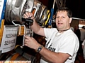 Festival organiser Peter Buckley samples a brew. 