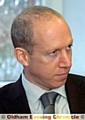 Chairman of Oldham Athletic F.C. Simon Corney meets some of the fans to discuss issues. 