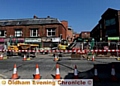 Metrolink works on Union Street, Oldham.