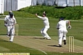 CLOSE SHAVE . . . Royton’s Chris McDonnell survives an appeal for leg before wicket from Michael Price.