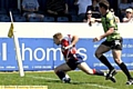 WELL DONE, MATE: John Clough scores Oldham’s second try. 