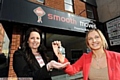 Deal done: Joanne (left) hands over the keys to a property in Yorkshire Street taken on by Jayne Strang, who has opened rental agency Smooth Moves 
