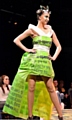 Model Rebecca Flemming sports an eye-catching design by Catherine Humphreys 
