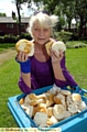 BUN fight: Ann Hilton with the dumped bread 