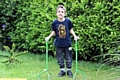 WALKING tall: Harley is back home after his operation 