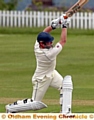 AUSTERLANDS batsman Mark Peters hits out during the Tanner Cup tie against Bamford last night. 
