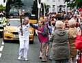 PROUD Failsworth dad Gary Bentley is surrounded by wellwishers. 
