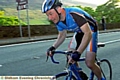 Oldham Century member Mark Flynn gets up to pace. 
