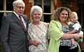 Professor Robert Edwards with Lesley Brown, Louise Brown and Louise's son Cameron 