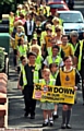 Heidi Malinowski and Ellena Quinlan, Fir Bank School pupils carry a hard-hitting message 
