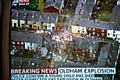 Sky TV’s helicopter captured the massive amount of damage caused by the blast 
