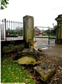 The gatepost damaged at the weekend 
