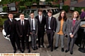 HERE come the boys . . . from the left, Billy Lyons, James Goddard, Michael Titley, Ben Joyce, Luke Davies, David Creamer and Billy Brown 
