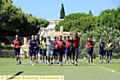 Fitness coach Paul Black (centre) puts Athletic players through their paces at Vilamoura.. 
