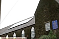Solar panels on the church roof 
