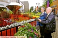 MAKING a mark . . . North-West in Bloom judges John Shepley and Brian Whalley check out Oldham’s WOW floral display in High Street 
