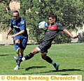 LEE Croft whips in a cross during Athletic’s friendly against Rotherham in Vilamoura. 