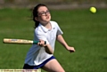 ON THE BALL: Kaitlin Williams, of Hulme A in action in the Oldham Schools rounders finals. 
